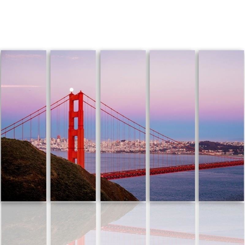 Kanva no 5 daļām - Type C, Golden Gate Bridge 3 Home Trends DECO