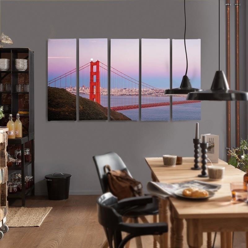 Kanva no 5 daļām - Type C, Golden Gate Bridge 3 Home Trends DECO