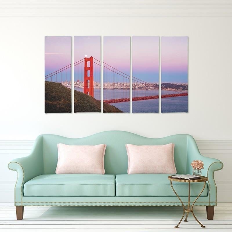 Kanva no 5 daļām - Type C, Golden Gate Bridge 3 Home Trends DECO
