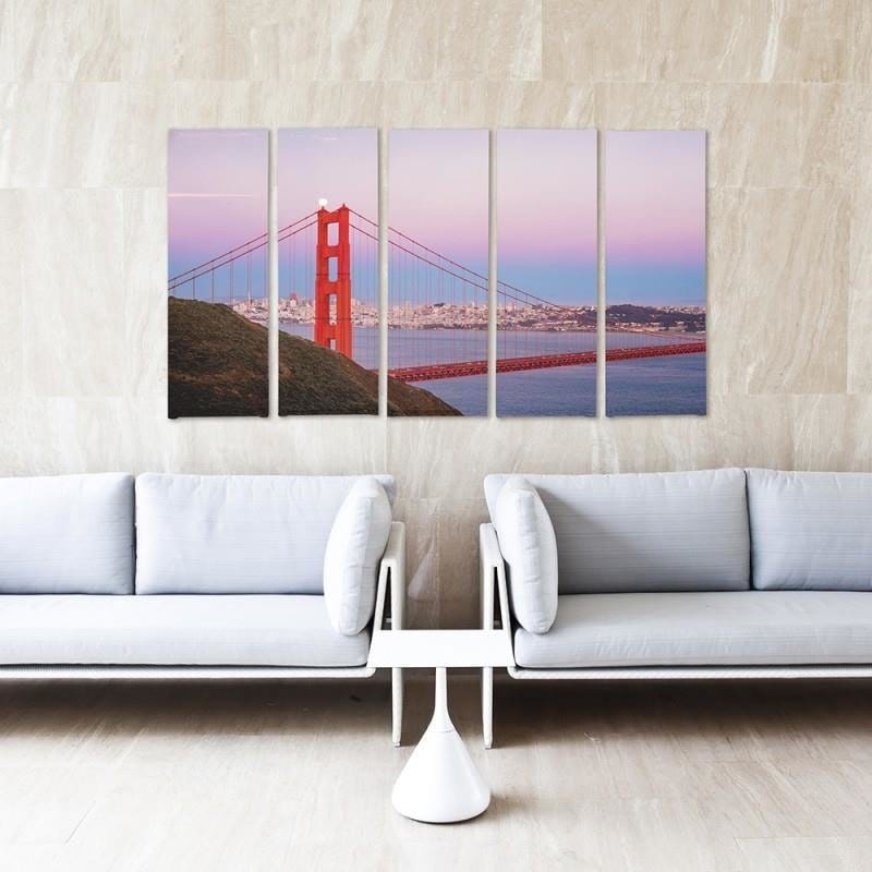 Kanva no 5 daļām - Type C, Golden Gate Bridge 3 Home Trends DECO