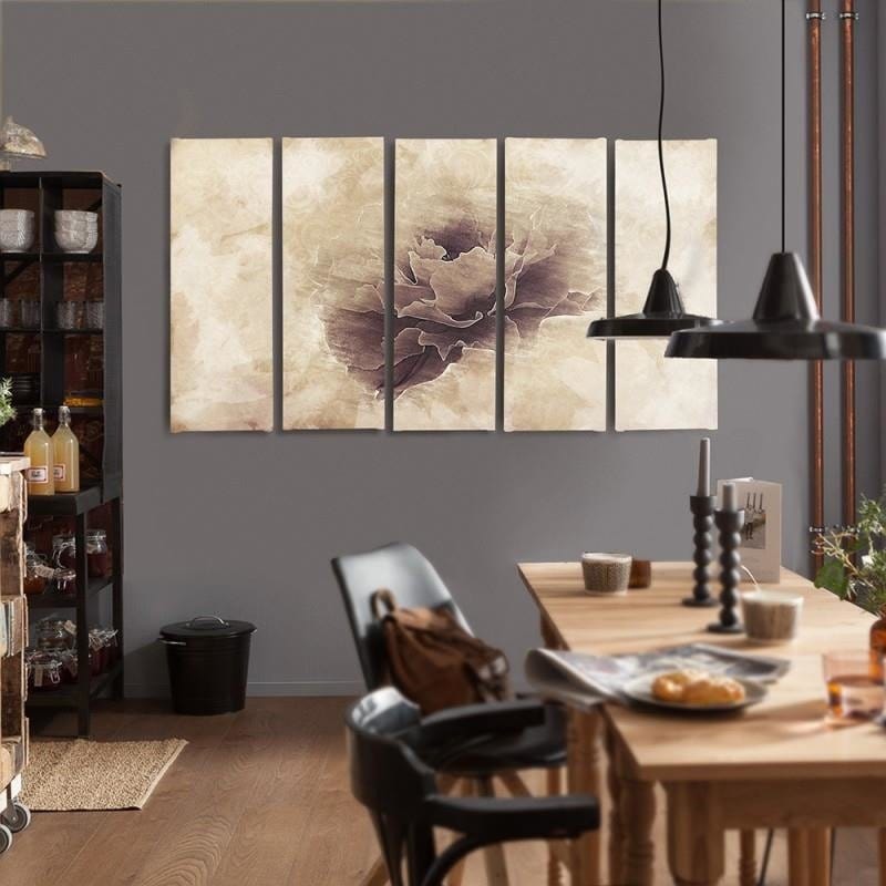 Kanva no 5 daļām - Type C, Gray Flower Home Trends DECO