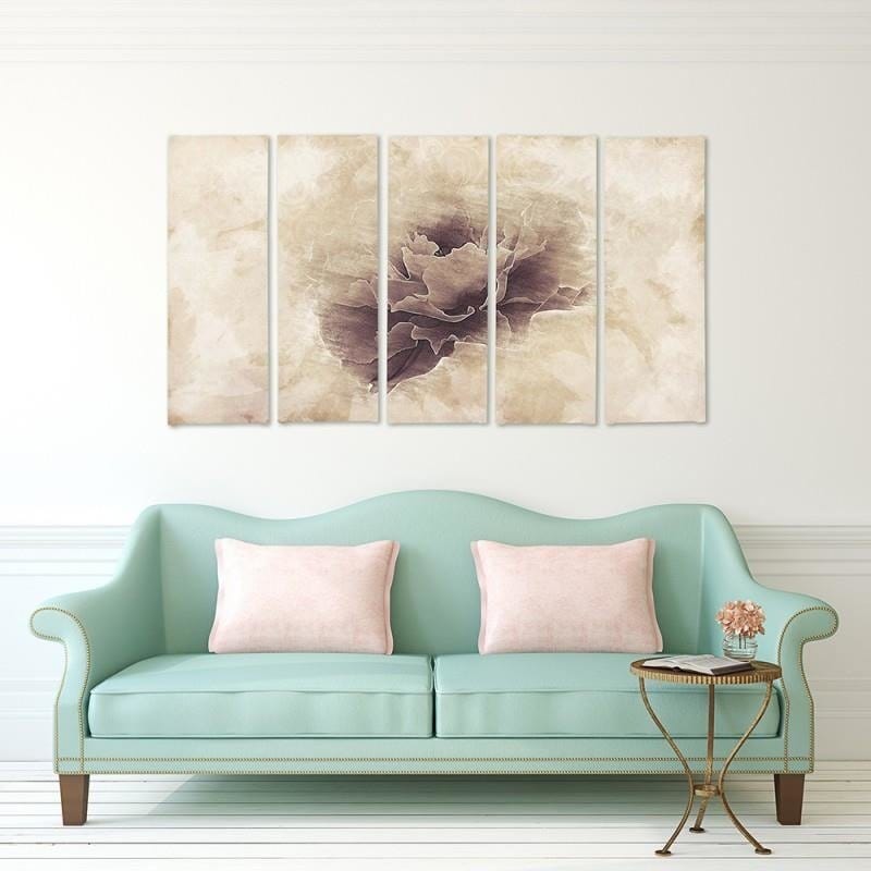 Kanva no 5 daļām - Type C, Gray Flower Home Trends DECO