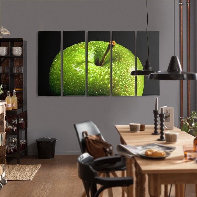 Kanva no 5 daļām - Type C, Green Apple Home Trends DECO