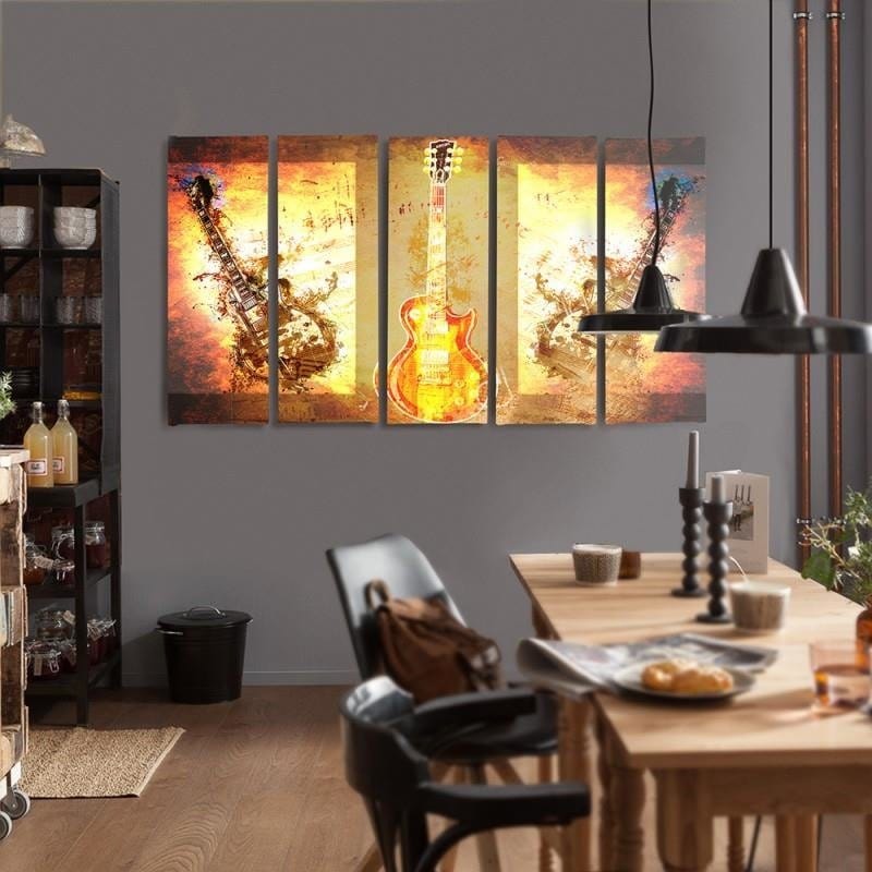 Kanva no 5 daļām - Type C, Guitar Home Trends DECO