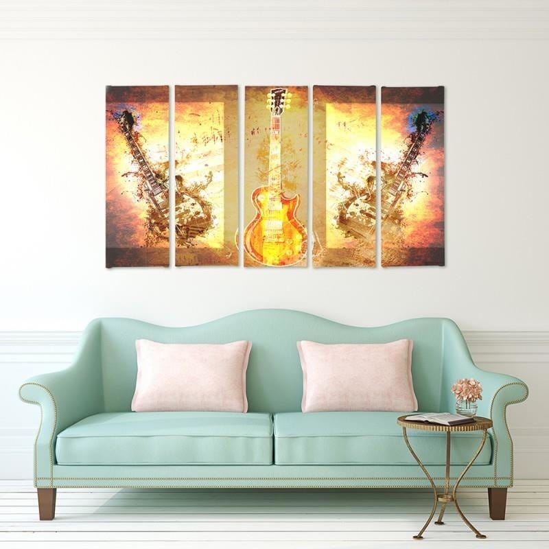 Kanva no 5 daļām - Type C, Guitar Home Trends DECO