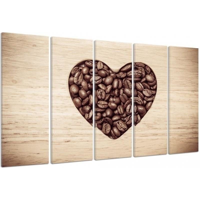 Kanva no 5 daļām - Type C, Heart Of Coffee Beans Home Trends DECO