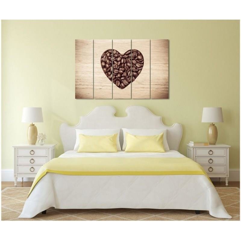 Kanva no 5 daļām - Type C, Heart Of Coffee Beans Home Trends DECO