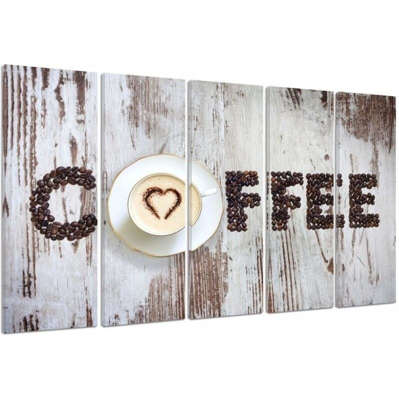 Kanva no 5 daļām - Type C, Inscription Coffee With Coffee Beans Home Trends DECO