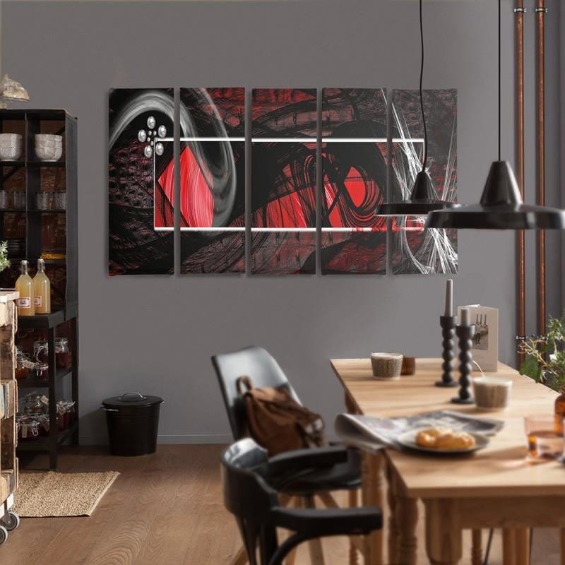 Kanva no 5 daļām - Type C, Interior - Red Abstraction  Home Trends DECO