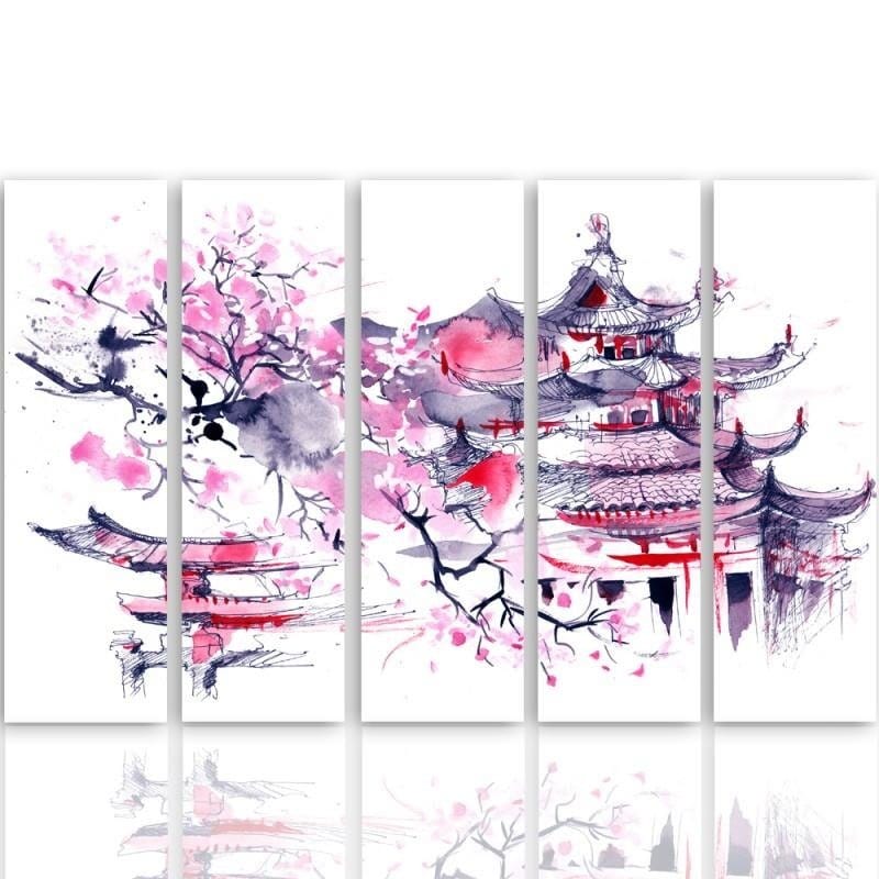Kanva no 5 daļām - Type C, Japanese Landscape Home Trends DECO