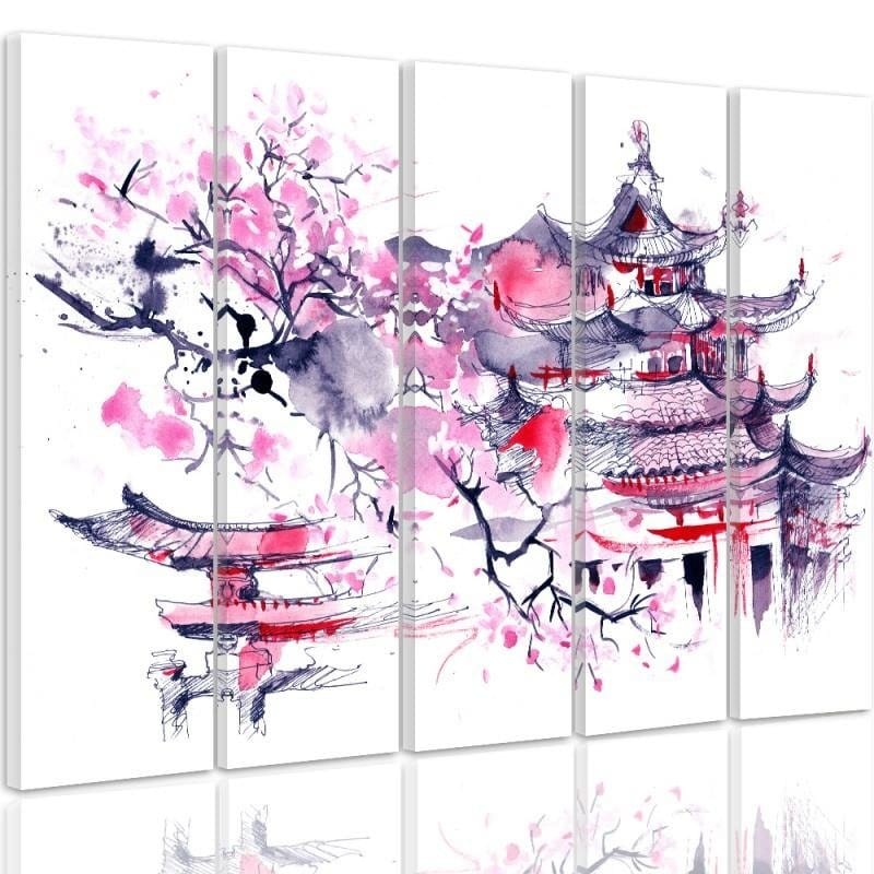 Kanva no 5 daļām - Type C, Japanese Landscape Home Trends DECO