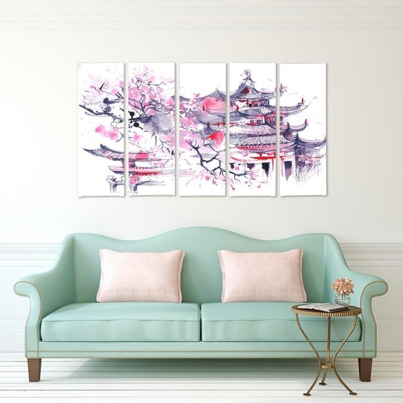Kanva no 5 daļām - Type C, Japanese Landscape Home Trends DECO