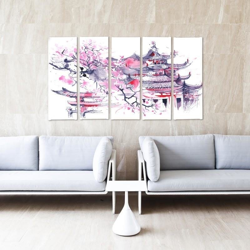 Kanva no 5 daļām - Type C, Japanese Landscape Home Trends DECO