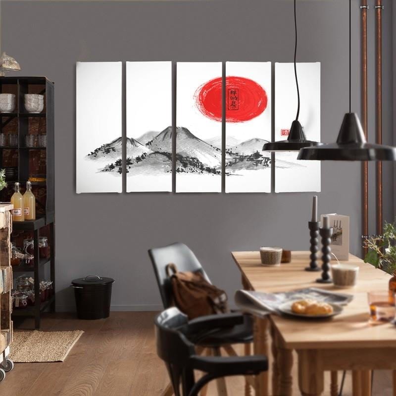 Kanva no 5 daļām - Type C, Landscape Japan 3 Home Trends DECO