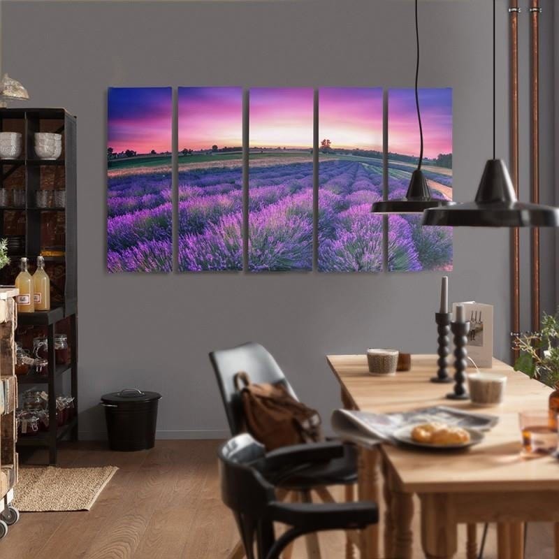Kanva no 5 daļām - Type C, Lavender Landscape Home Trends DECO