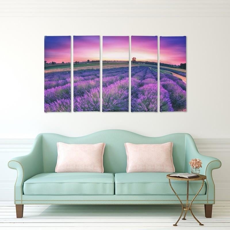 Kanva no 5 daļām - Type C, Lavender Landscape Home Trends DECO