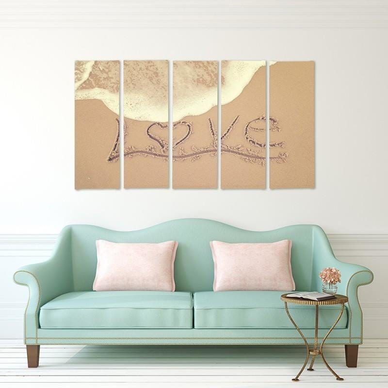 Kanva no 5 daļām - Type C, Love In The Sand Home Trends DECO