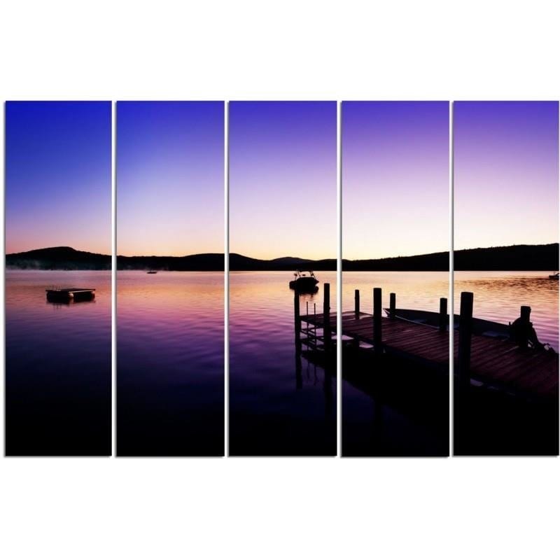 Kanva no 5 daļām - Type C, Marina And Lake On A Summer Morning Home Trends DECO