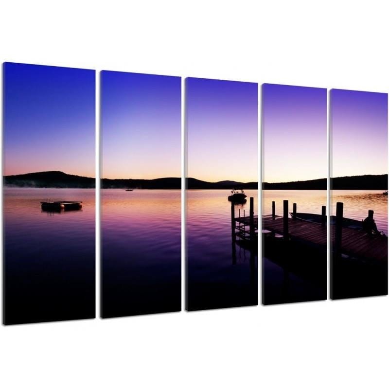 Kanva no 5 daļām - Type C, Marina And Lake On A Summer Morning Home Trends DECO