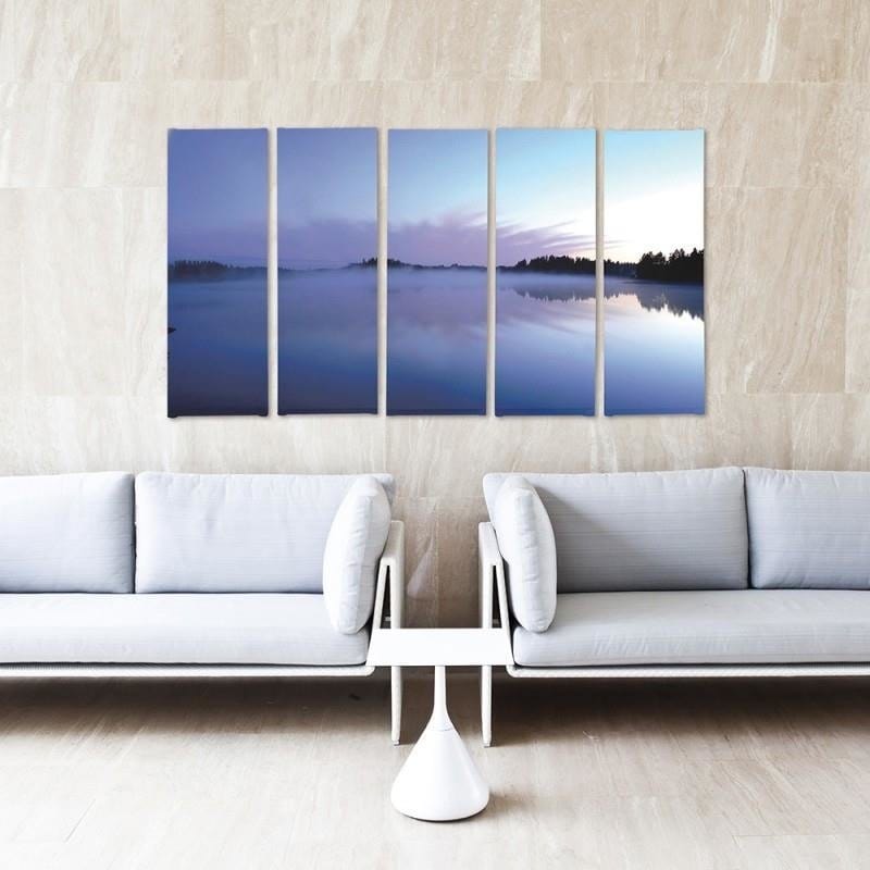 Kanva no 5 daļām - Type C, Mist Over The Lake Home Trends DECO