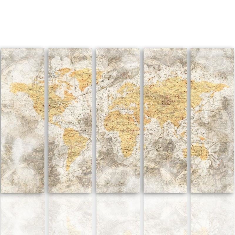 Kanva no 5 daļām - Type C, Old World Map 3 Home Trends DECO