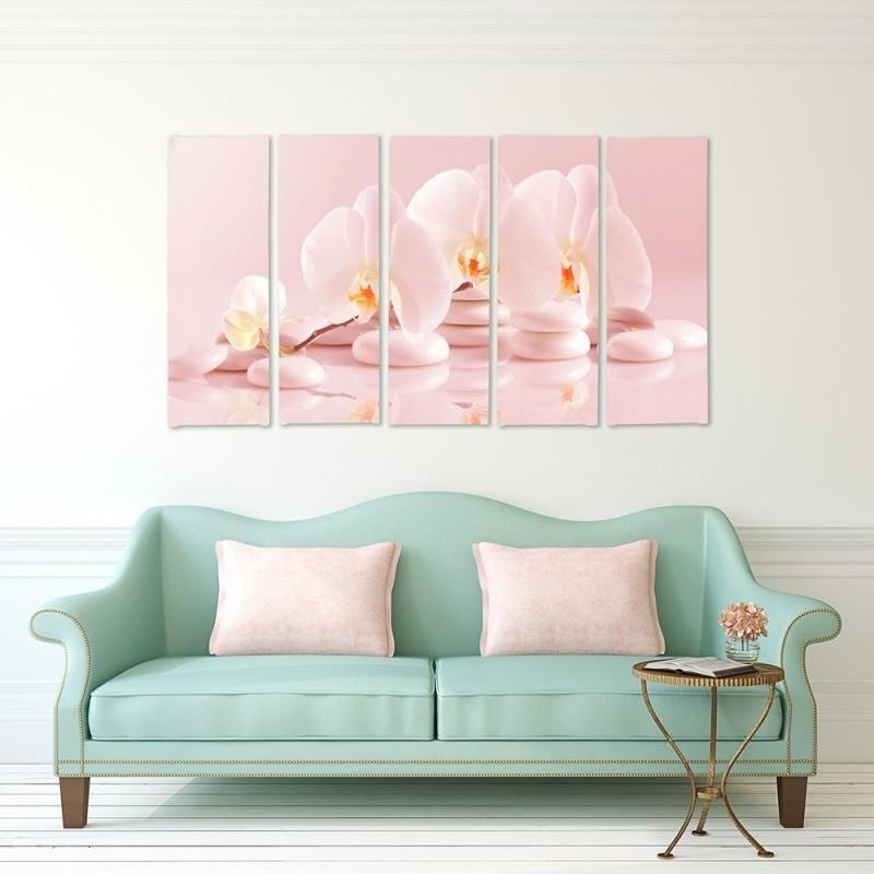 Kanva no 5 daļām - Type C, Orchid On The Stones Home Trends DECO