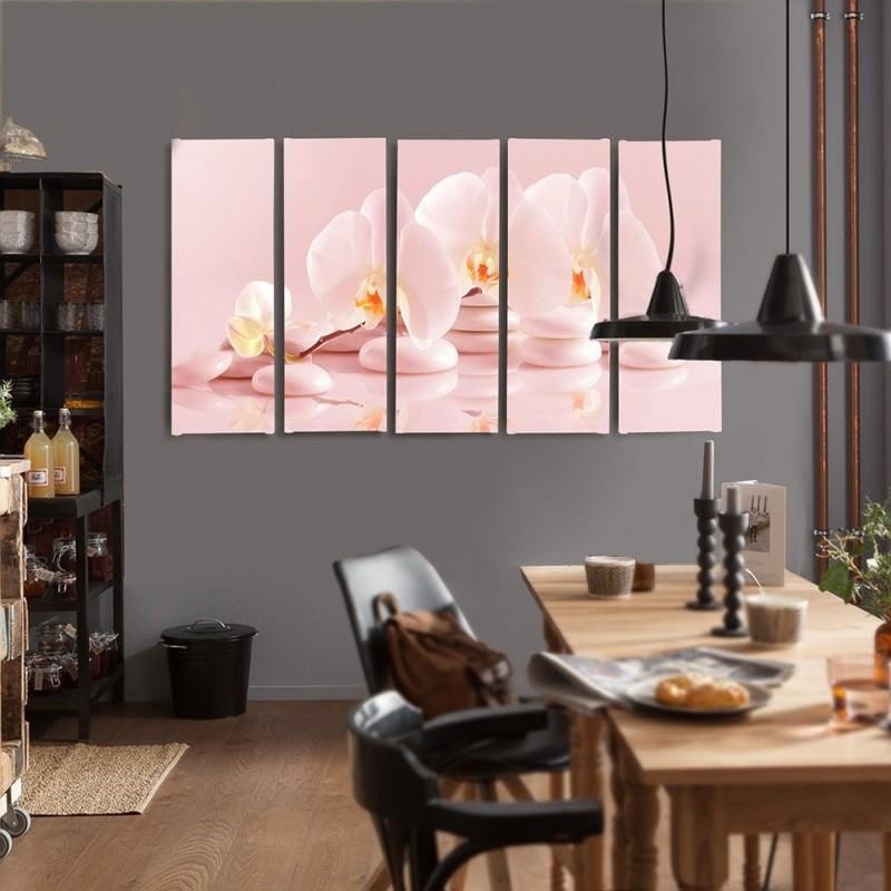 Kanva no 5 daļām - Type C, Orchid On The Stones Home Trends DECO