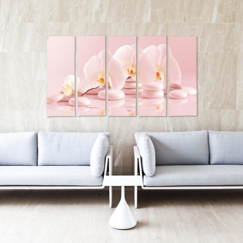 Kanva no 5 daļām - Type C, Orchid On The Stones Home Trends DECO