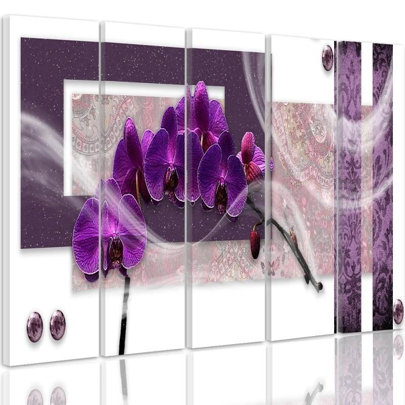 Kanva no 5 daļām - Type C, Orchid Purple Home Trends DECO