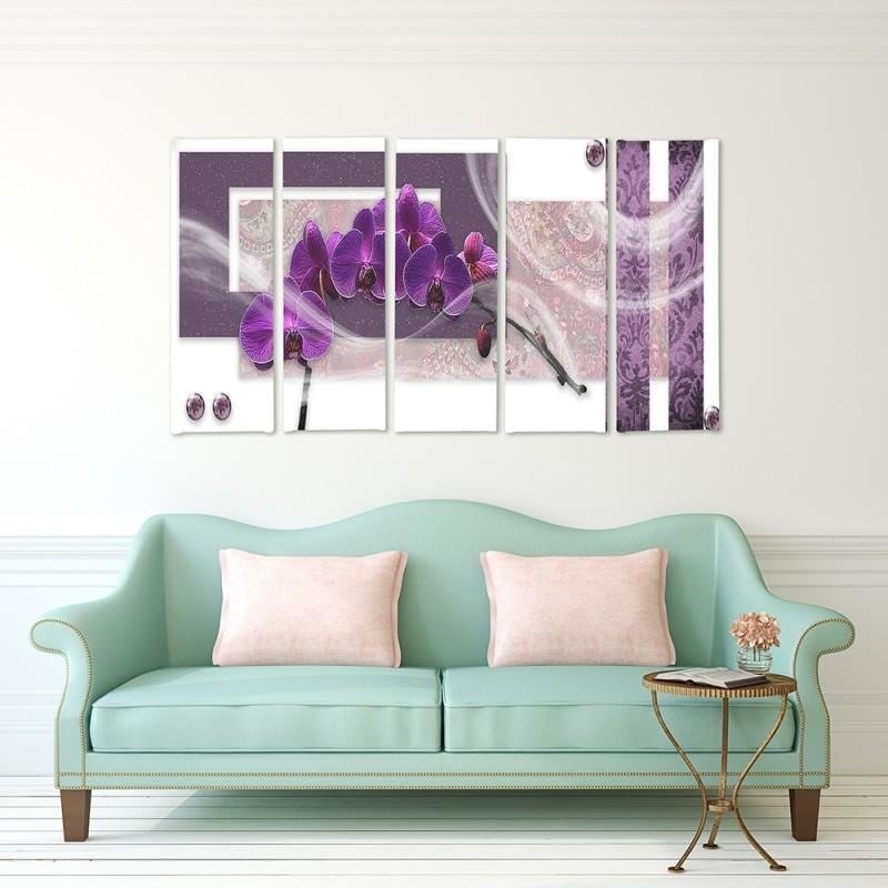Kanva no 5 daļām - Type C, Orchid Purple Home Trends DECO