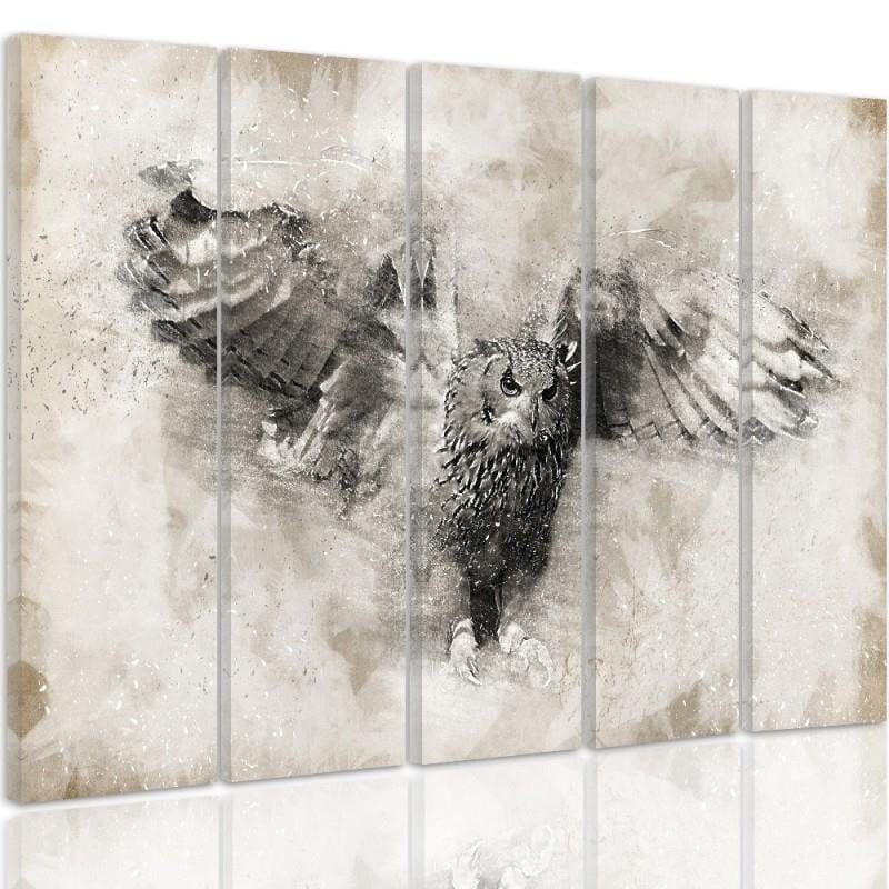 Kanva no 5 daļām - Type C, Owl In Flight 1 Home Trends DECO