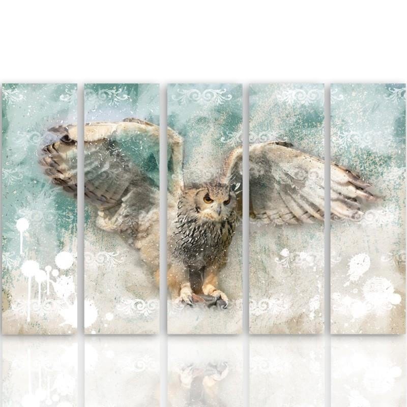 Kanva no 5 daļām - Type C, Owl In Flight Home Trends DECO