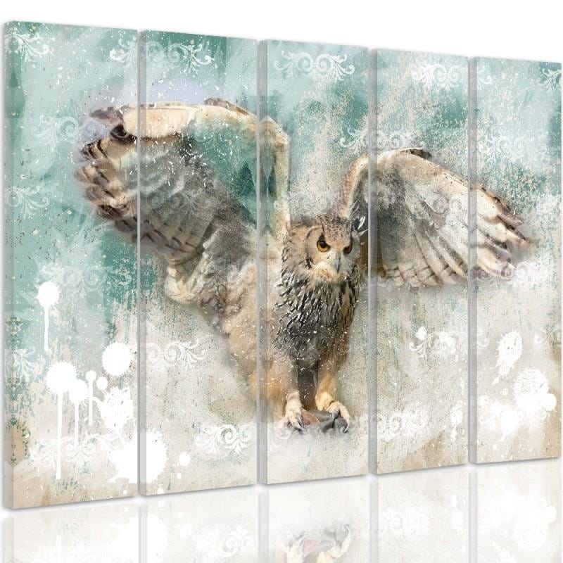 Kanva no 5 daļām - Type C, Owl In Flight Home Trends DECO