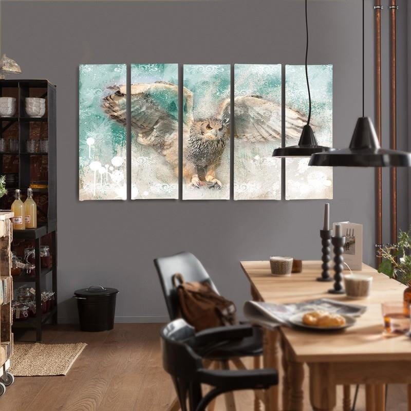 Kanva no 5 daļām - Type C, Owl In Flight Home Trends DECO