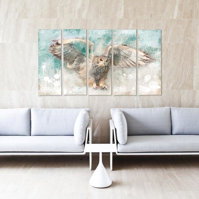 Kanva no 5 daļām - Type C, Owl In Flight Home Trends DECO