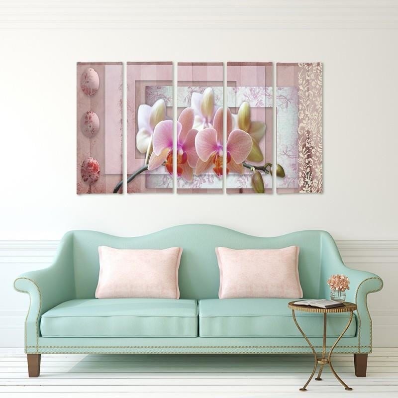 Kanva no 5 daļām - Type C, Pink Orchid Home Trends DECO
