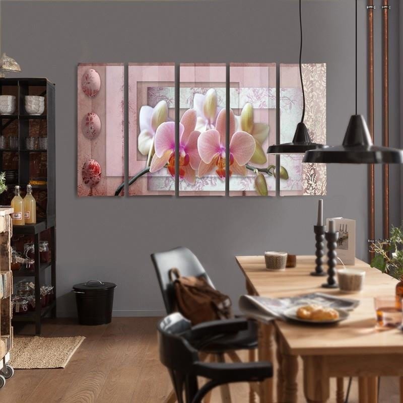 Kanva no 5 daļām - Type C, Pink Orchid Home Trends DECO