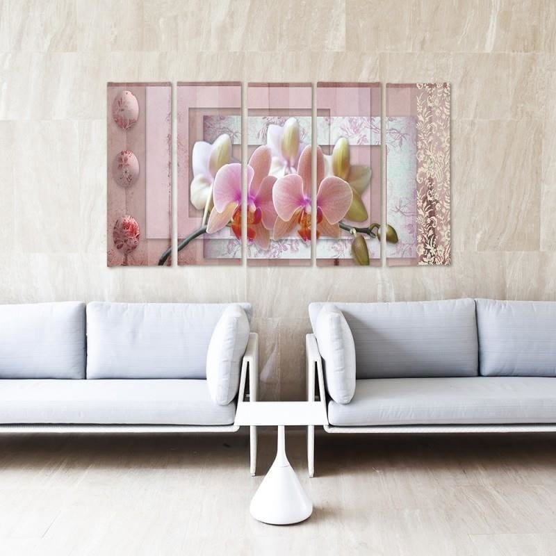 Kanva no 5 daļām - Type C, Pink Orchid Home Trends DECO