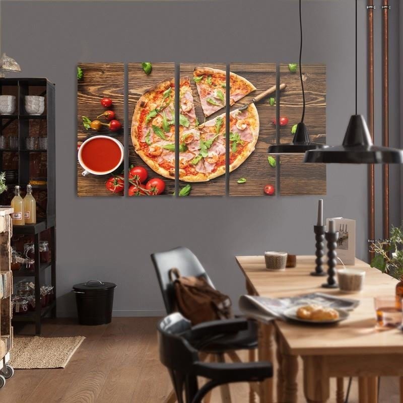 Kanva no 5 daļām - Type C, Pizza With Arugula Home Trends DECO