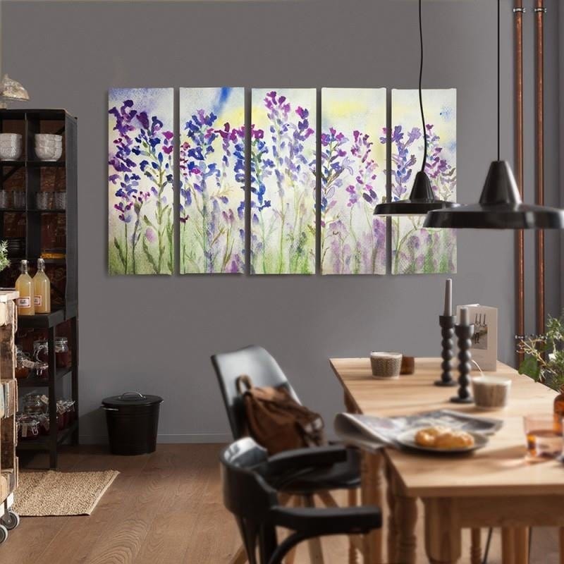 Kanva no 5 daļām - Type C, Purple Bells Home Trends DECO