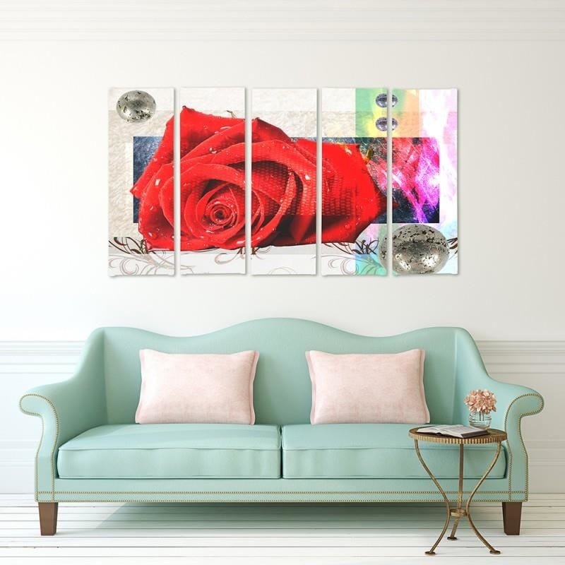 Kanva no 5 daļām - Type C, Red Rose Home Trends DECO