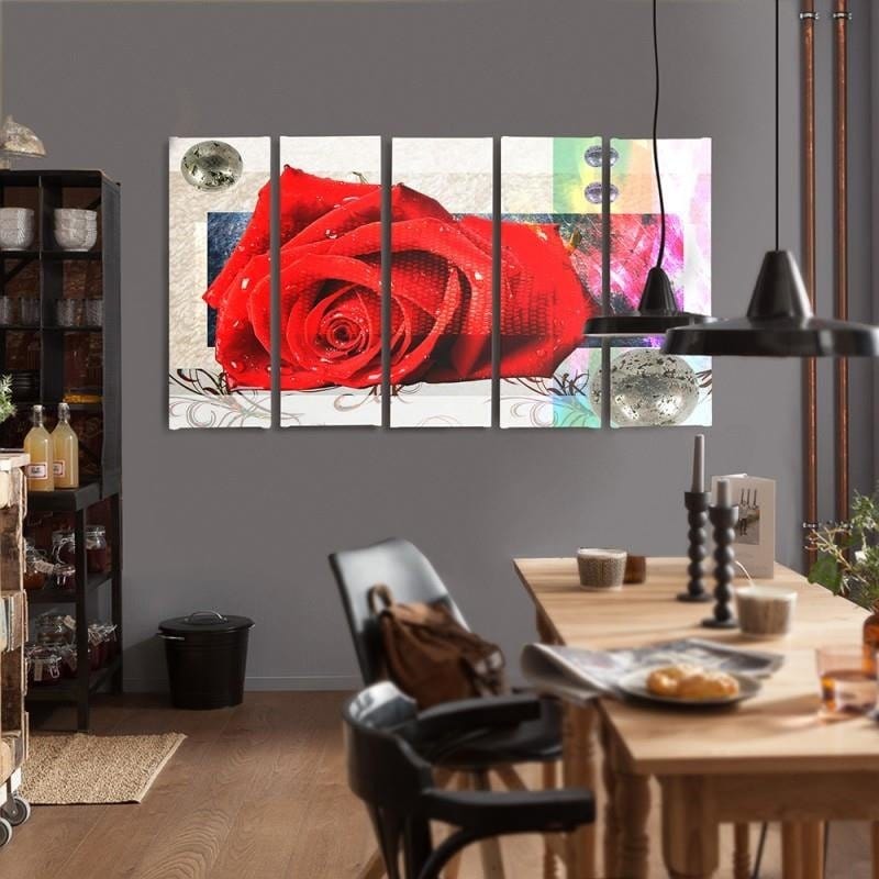 Kanva no 5 daļām - Type C, Red Rose Home Trends DECO