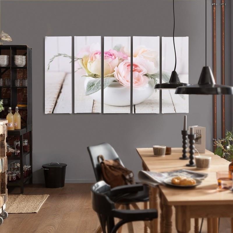 Kanva no 5 daļām - Type C, Roses In A Dish Home Trends DECO