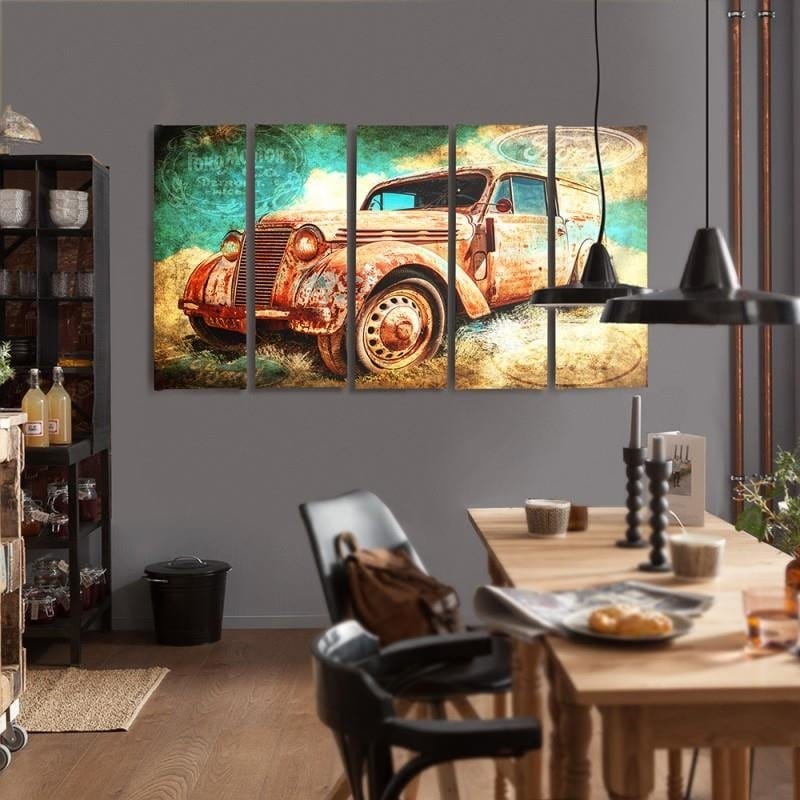 Kanva no 5 daļām - Type C, Rusty Car Home Trends DECO