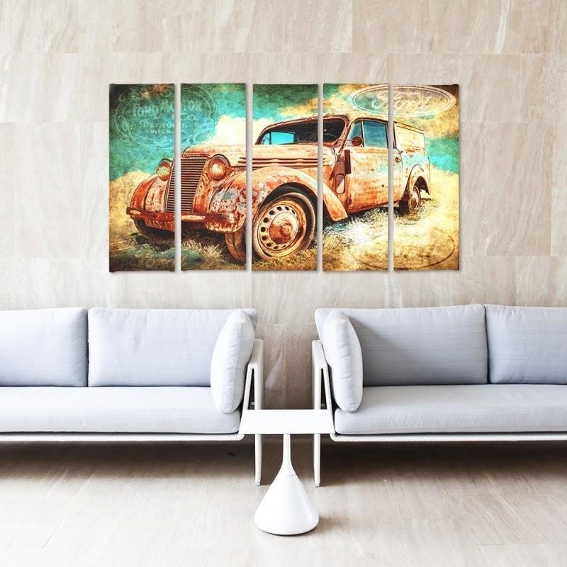 Kanva no 5 daļām - Type C, Rusty Car Home Trends DECO