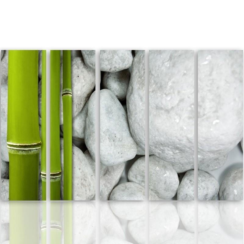 Kanva no 5 daļām - Type C, Stones And Bamboo Zen Home Trends DECO