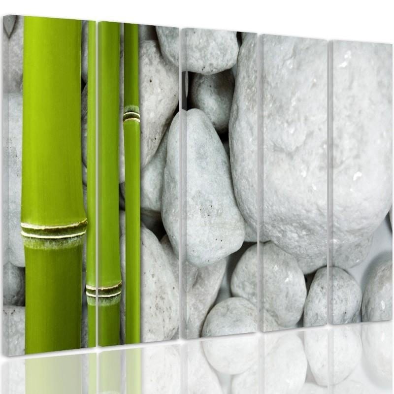 Kanva no 5 daļām - Type C, Stones And Bamboo Zen Home Trends DECO