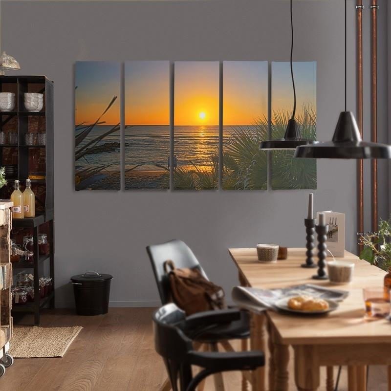 Kanva no 5 daļām - Type C, Sunset On The Beach 2 Home Trends DECO