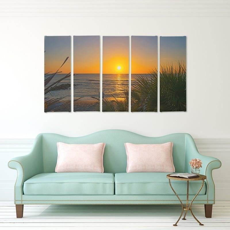 Kanva no 5 daļām - Type C, Sunset On The Beach 2 Home Trends DECO
