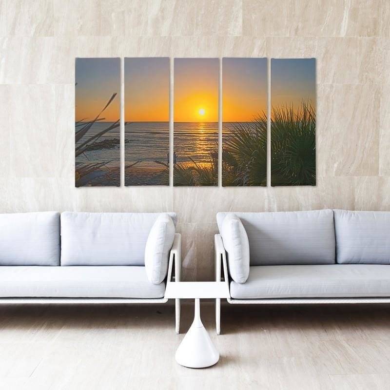 Kanva no 5 daļām - Type C, Sunset On The Beach 2 Home Trends DECO